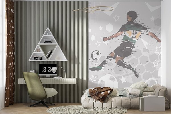 Tapet Jucător de fotbal, sport, Fototapet pentru camera unui adolescent, Fototapet Fotbal, w04763 : Uwalls.ro