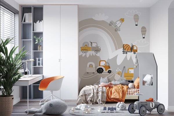 Tapet Mașini pentru copii, tractoare, Fototapet Pentru Copii, w04765 : Uwalls.ro