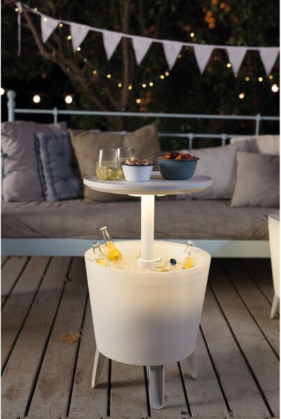 Masă de grădină cu frapieră rotundă 49.5x49.5 cm Illuminated cool – Keter
