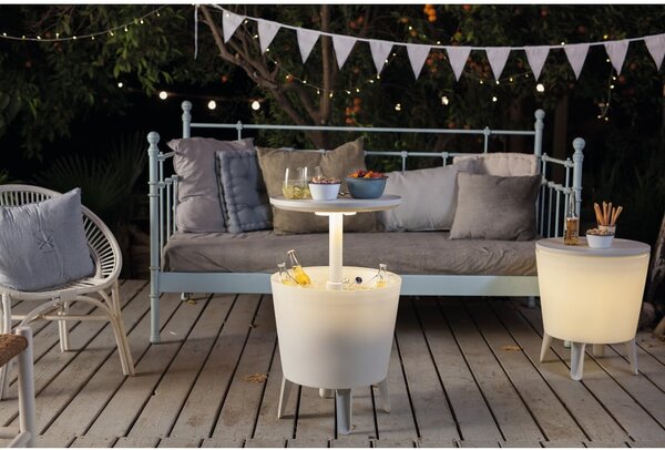 Masă de grădină cu frapieră rotundă 49.5x49.5 cm Illuminated cool – Keter