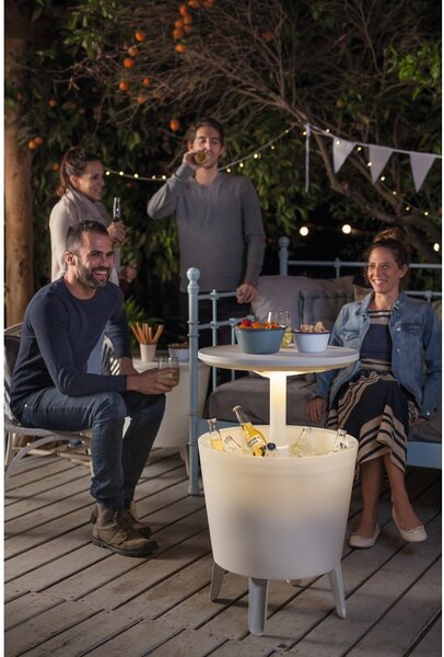 Masă de grădină cu frapieră rotundă 49.5x49.5 cm Illuminated cool – Keter
