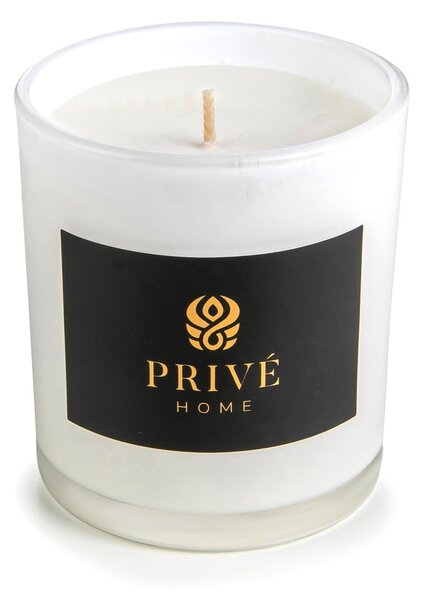 Lumânare parfumată albă Privé Home Safran - Ambre Noir, timp de ardere 60 h