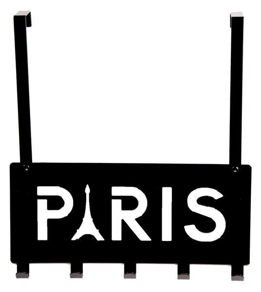 Cuier de ușă negru din metal 30 cm Paris – Compactor