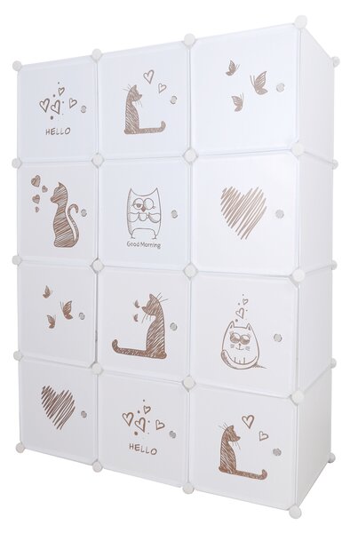 Dulap modular pentru copii Atlas (alb + maro). 1028906