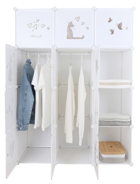 Dulap modular pentru copii Atlas (alb + maro). 1028906