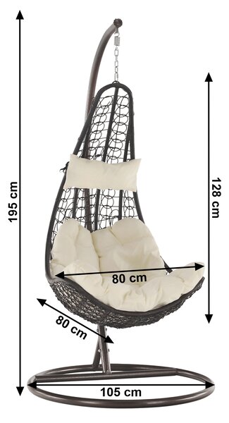 Fotoliu balansoar suspendat Avalanche 2 NEW (maro + crem). 1028888