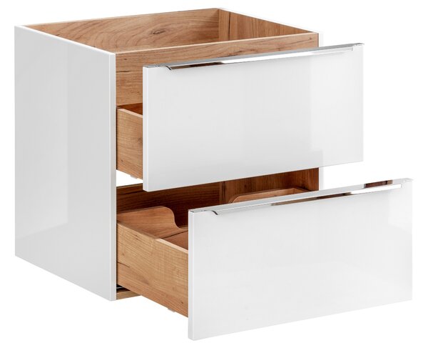 Comad Capri White dulap 60x46x57 cm sub chiuveta pe perete alb-stejar CAPRIWHITE820BFSC