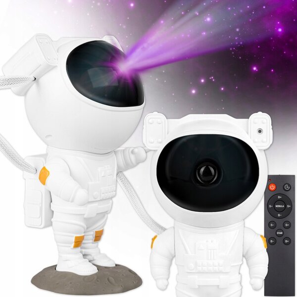 Proiector LED RGB si laser, astronaut cu telecomanda, 5W, IP20, timer, cablu alimentare USB