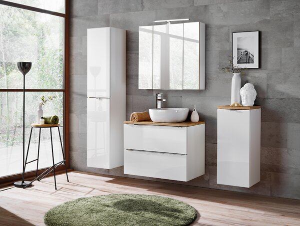 Comad Capri White dulap 60x46x57 cm sub chiuveta pe perete alb-stejar CAPRIWHITE820BFSC