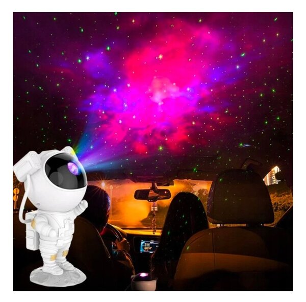 Proiector LED RGB si laser, astronaut cu telecomanda, 5W, IP20, timer, cablu alimentare USB