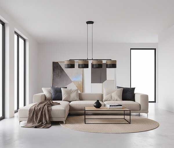 Candelabru pe cablu KARBON 4xE27/15W/230V negru/maro