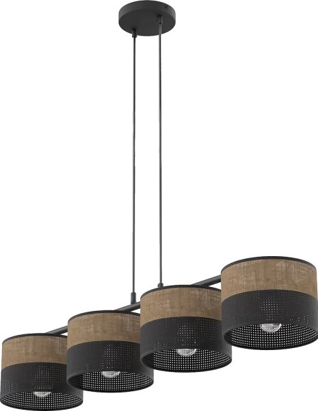 Candelabru pe cablu KARBON 4xE27/15W/230V negru/maro