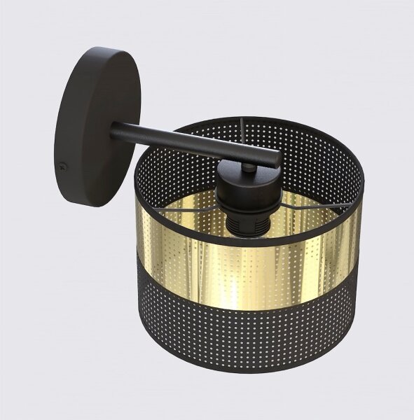 Lampă de perete LUX 1xE27/15W/230V, negru/auriu