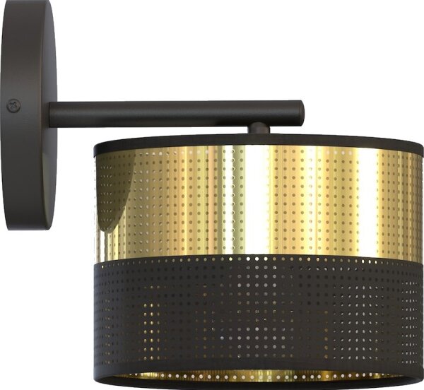 Lampă de perete LUX 1xE27/15W/230V, negru/auriu