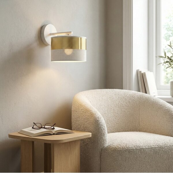 Aplica de perete LUX 1xE27/15W/230V alb/auriu