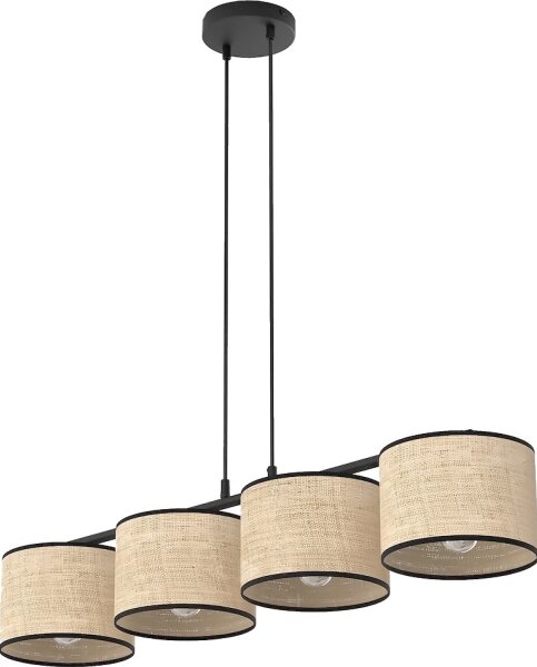 Candelabru ECO cu cablu, 4x E27/15W/230V, bej/ratan