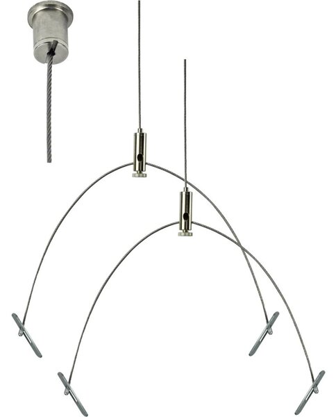 E2 elektro - Set de cabluri de suspensie 150 cm, crom lucios