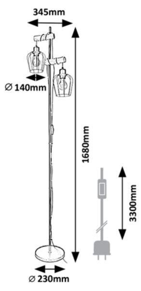 Lampadar FABIAN 2xE27/40W/230V Rabalux 5246