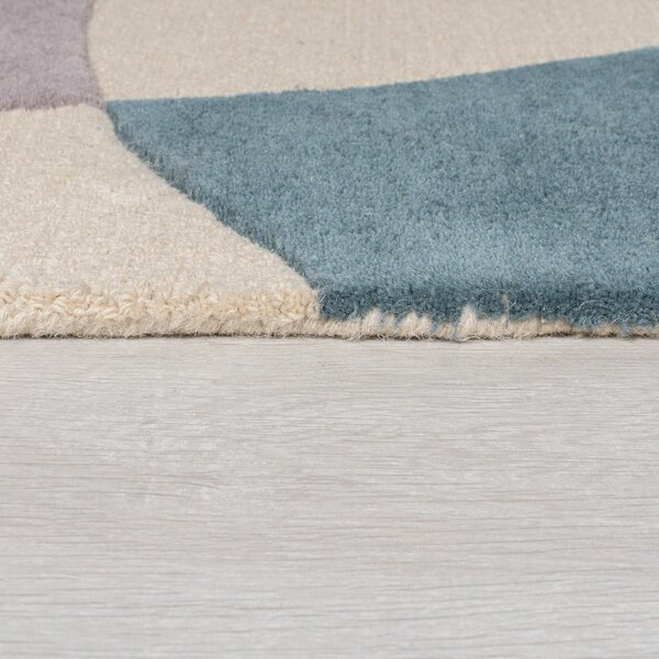 Covor albastru/bej din lână 170x120 cm Glow - Flair Rugs