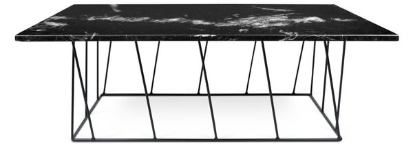 Măsuță TemaHome Helix din marmură, cu picioare negre, 120 cm, negru