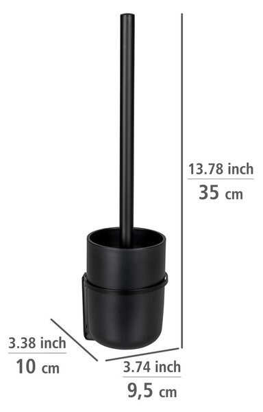 Perie de toaletă din plastic autoadezivă neagră Carpino - Wenko
