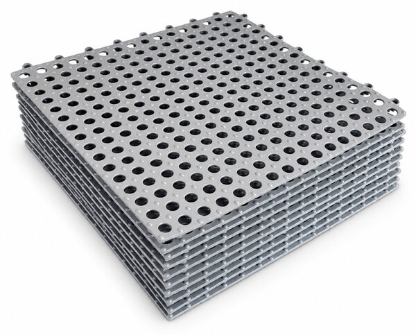 10 bucati Covor antiderapant baie cu drenaj, tip puzzle, 30x30 cm