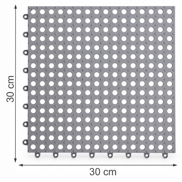 10 bucati Covor antiderapant baie cu drenaj, tip puzzle, 30x30 cm