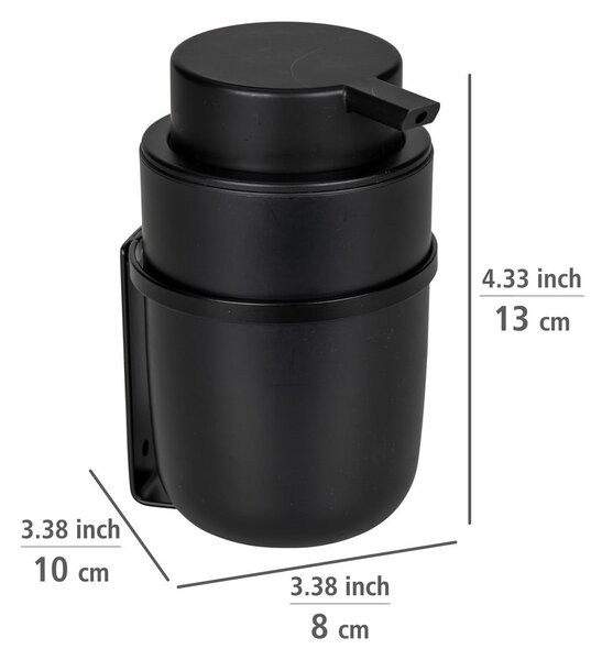 Dozator de săpun din plastic autoadeziv negru 0,25 l Carpino - Wenko