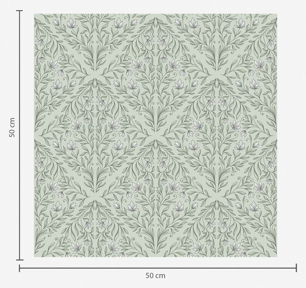 Tapet Lacy fotografiază pe fond verde pastel, cu o profunzime delicată, Tapet flori, a00815v3 : Uwalls.ro