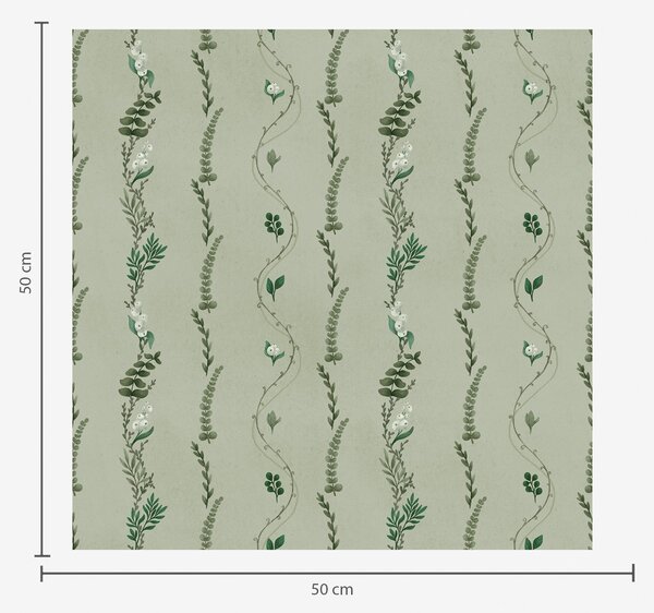 Tapet Viță de vie verticală și crenguțe pe fond verde discret, Tapet flori, a00817v1 : Uwalls.ro