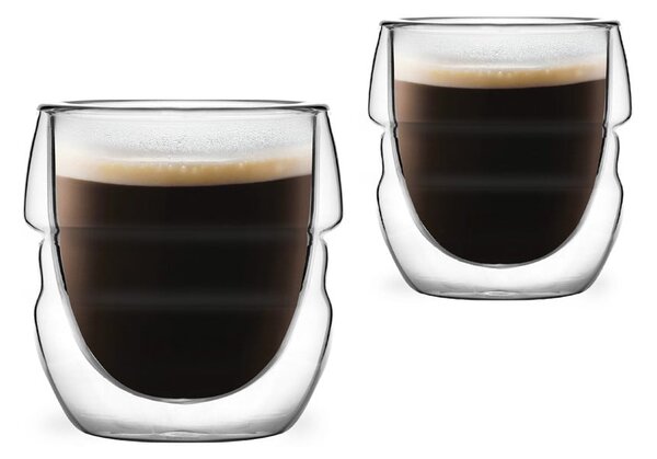 Cești 2 buc. pentru espresso/cu perete dublu din sticlă 70 ml Sferico – Vialli Design