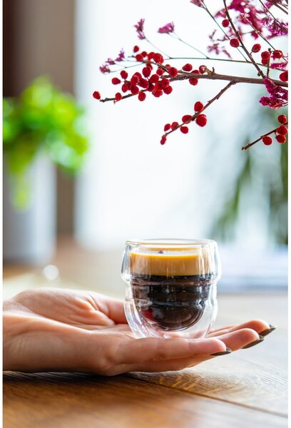 Cești 2 buc. pentru espresso/cu perete dublu din sticlă 70 ml Sferico – Vialli Design