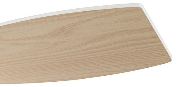 Ventilator de tavan de exterior alb cu imprimeu de lemn 91,3 cm, inclusiv LED cu dimmer cu telecomandă IP44 - Toledo
