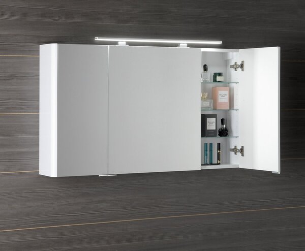 Sapho Sapho, galerie LUCIE cu iluminare LED, 126x70x17cm, alb, LU125-0030