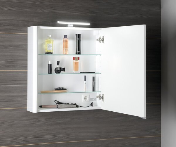 Sapho Sapho, galerie LUCIE cu iluminare LED, 65x70x17cm, alb, LU065-0030
