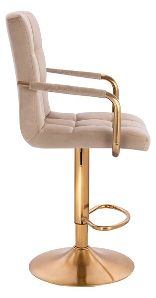 HR1015WP Scaun Latte Catifea cu Bază Aurie
