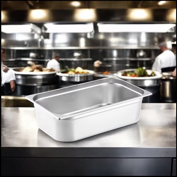Tava gastronorm Pufo din inox pentru depozitare alimente, sosuri, inghetata, ideal pentru catering, restaurante, fast food, horeca, capacitate 2.5 L