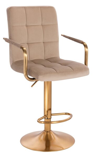 HR1015WP Scaun Latte Catifea cu Bază Aurie