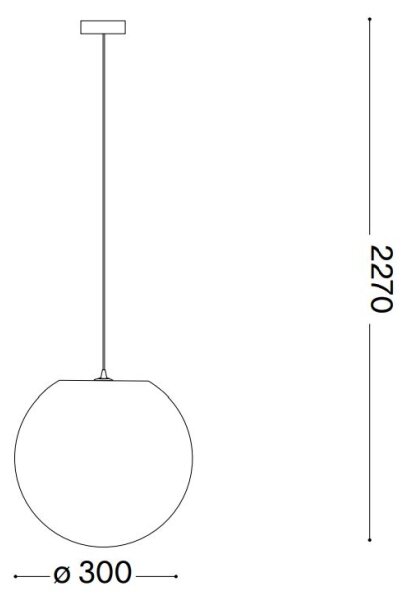 Lustră pe cablu Ideal Lux CARTA 1xE27/25W/230V d. 30 cm alb
