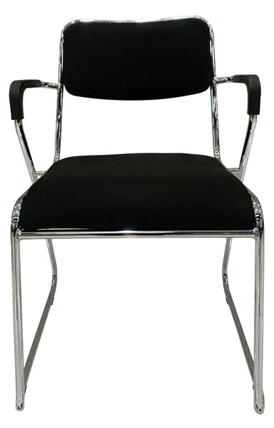 Scaun DERYA, negru/crom, plasa/plastic/metal, 53x57x79 cm
