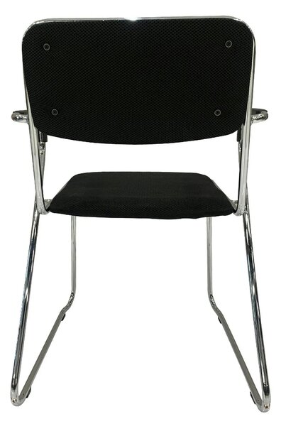 Scaun DERYA, negru/crom, plasa/plastic/metal, 53x57x79 cm