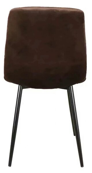 Scaun tapitat MILA, maro/negru, stofa catifelata/metal, 45x41x86 cm