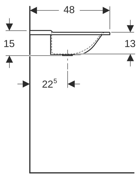 Geberit Xeno2 lavoar 140x48 cm dreptunghiular clasică alb luciu 500.277.00.1