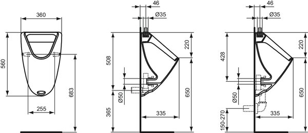 Ideal Standard Ecco pisoar K553901