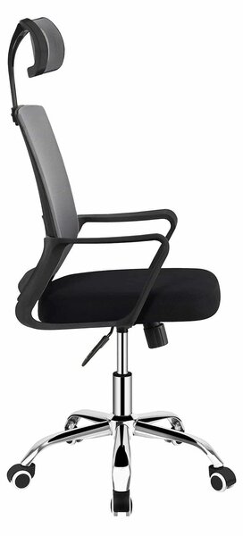 Scaun birou DIKAN, gri/negru, plasa/plastic/metal, 59.5x56x107/117 cm