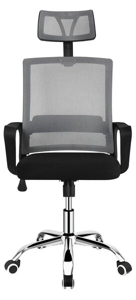 Scaun birou DIKAN, gri/negru, plasa/plastic/metal, 59.5x56x107/117 cm