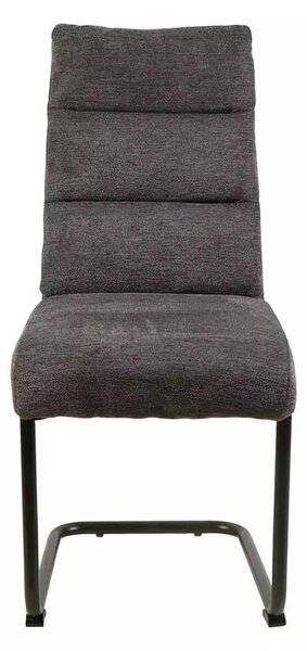 Scaun BERRY, gri inchis/negru, stofa/metal, 44x44x97 cm