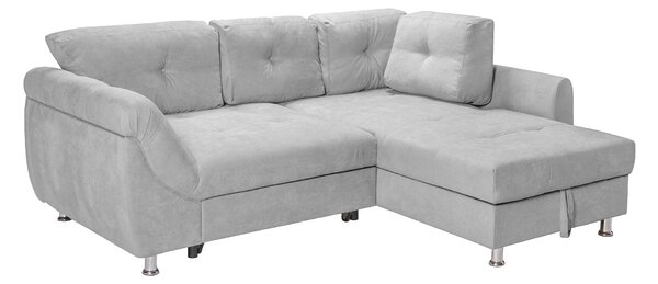 Colțar Extensibil MERLIN, cu lada depozitare, variante stânga/dreapta, 230 x 190 x 93 cm, Gri-Deschis-Enjoy / Dreapta
