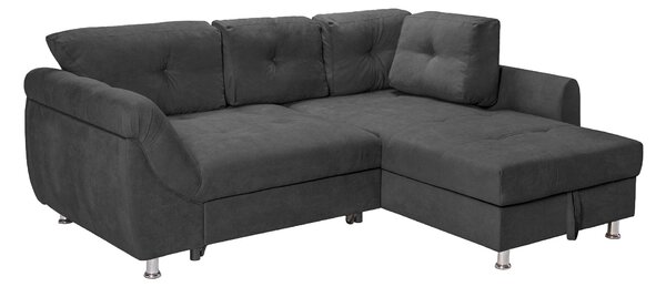 Colțar Extensibil MERLIN, cu lada depozitare, variante stânga/dreapta, 230 x 190 x 93 cm, Gri-Grafit-Enjoy / Dreapta