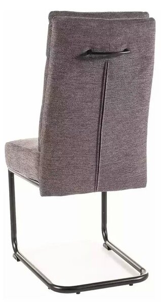 Scaun BERRY, gri inchis/negru, stofa/metal, 44x44x97 cm